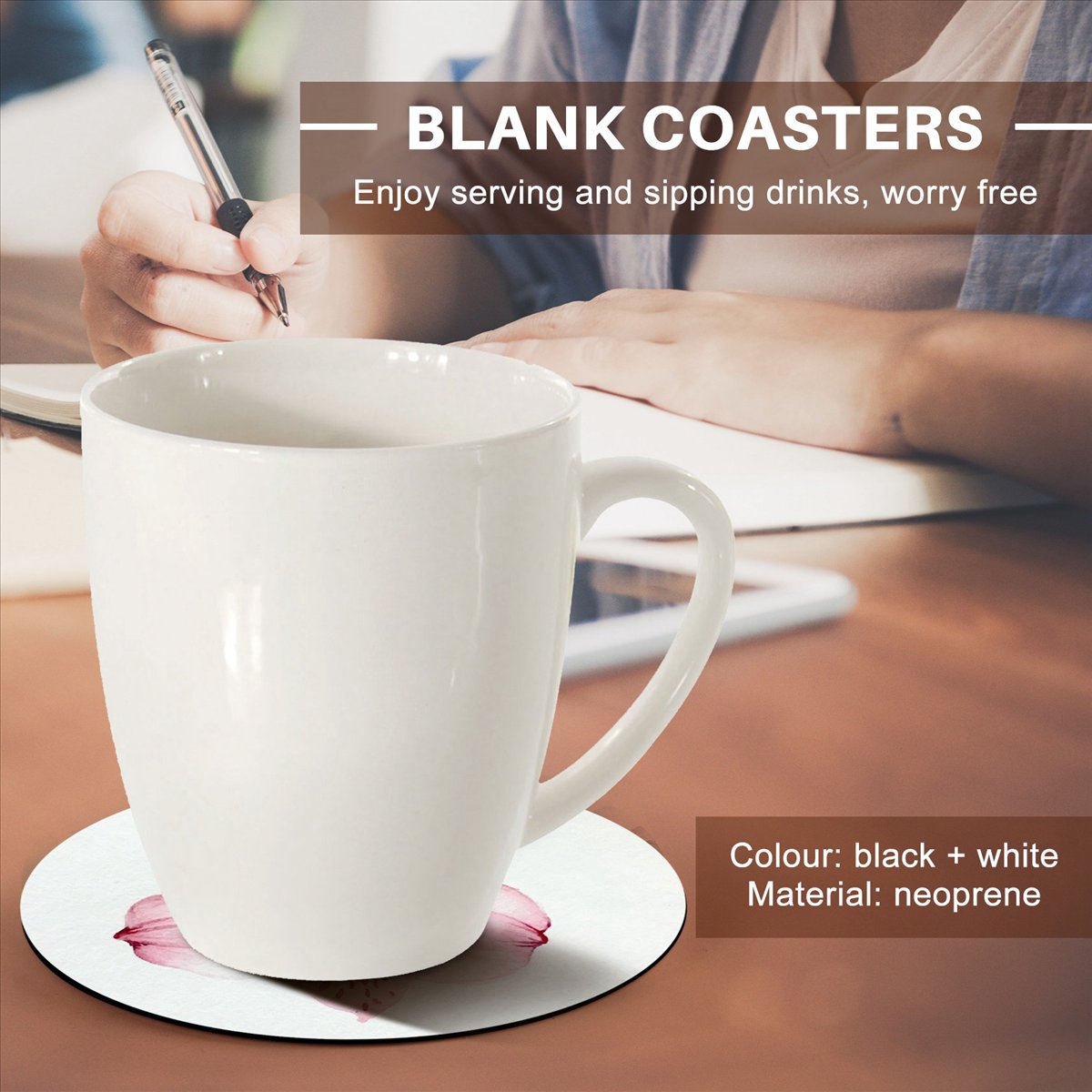 Coaster Sublimation Blank - Posavasos Redondos Sublimables KSOL, Posavasos para