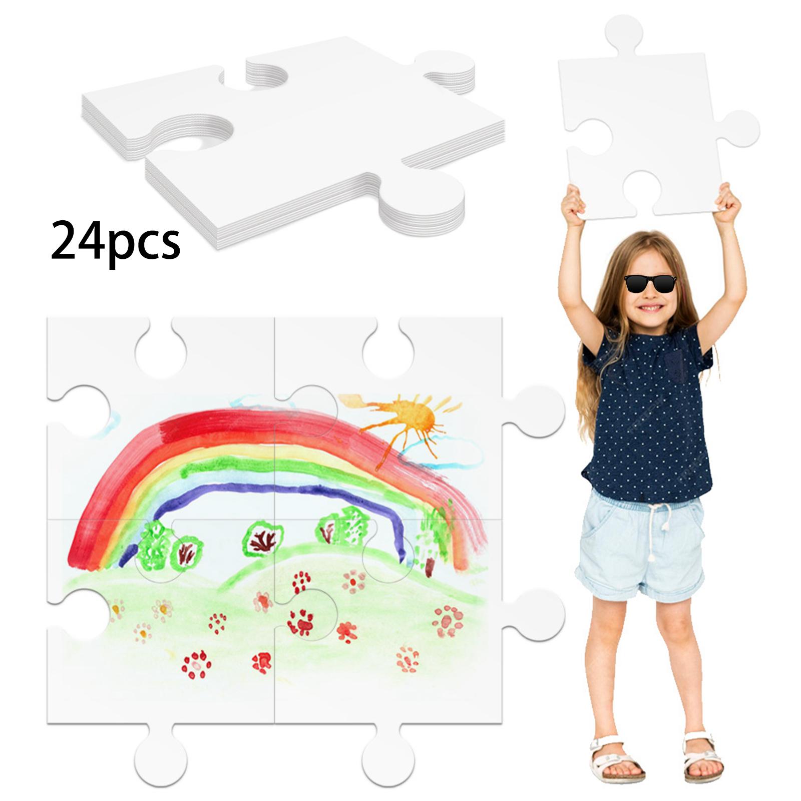 Puzzle Blank White - 24 Piezas de Rompecabezas de Cartón